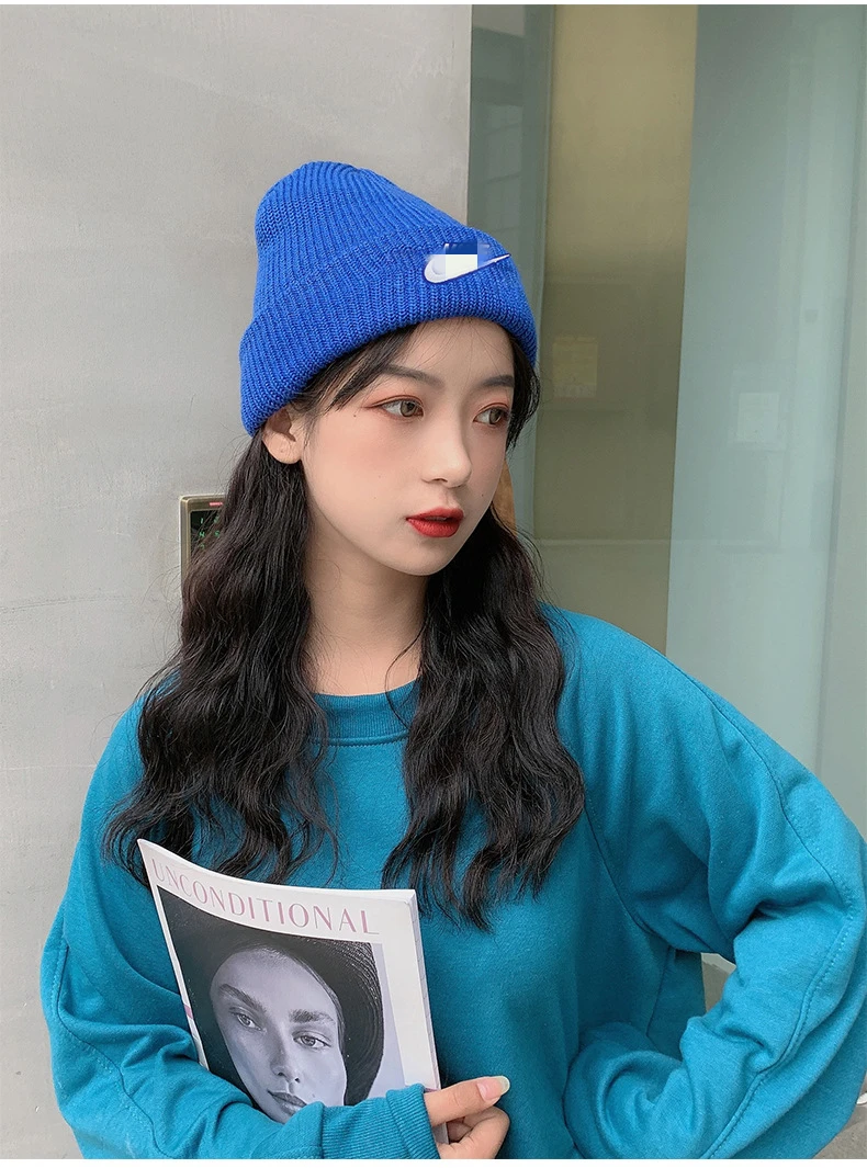 
Woolen hat female autumn and winter Korean version of the wild knitted hat street hip-hop ear protection warm cold hat 