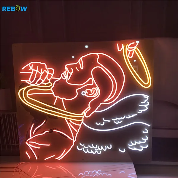 Drop Shipping No MOQ Free Design Custom Full Color Neon Lighting Clothing LED Sign