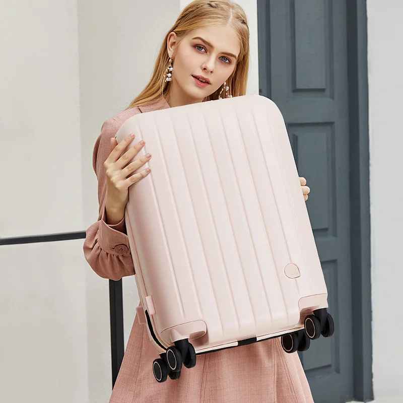 AJI New Design Simple Korean Style Trolley Zipper Travel Luggage Bag Wholesale Wheeled Rolling Cabin Luggage Suitcase