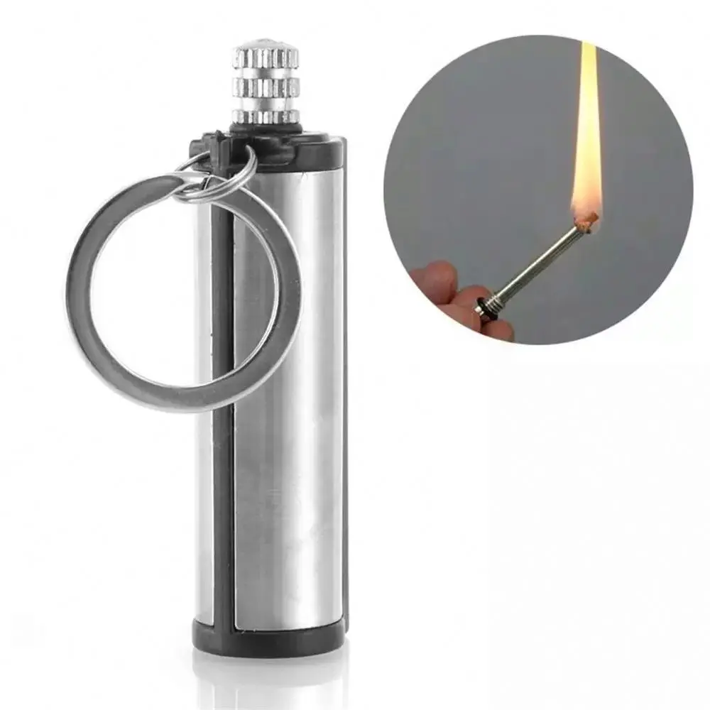 
Starter Gas Oil Flints Lighter With KeyChain Camping Metal Match Fire L0230/2 