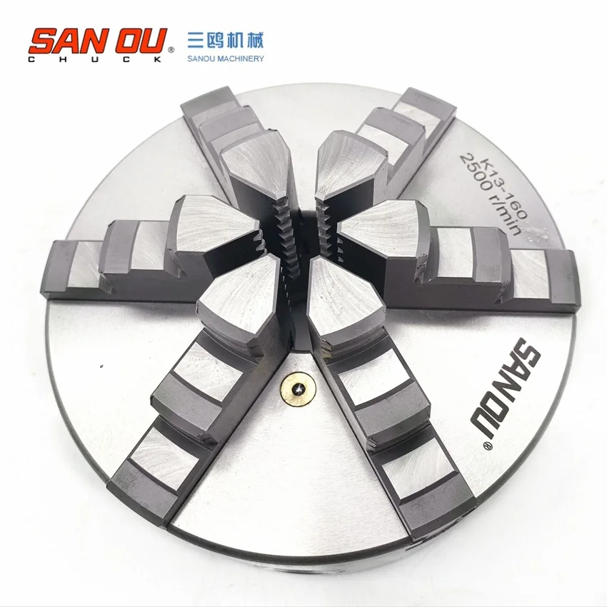 6 Jaw Chuck Sanou Metal Chuck K13 Series 100MM 125MM 160MM 200MM 250MM