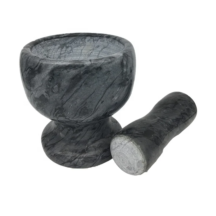 Garlic masher Double-sided grinder Stone mortar household pounding jar