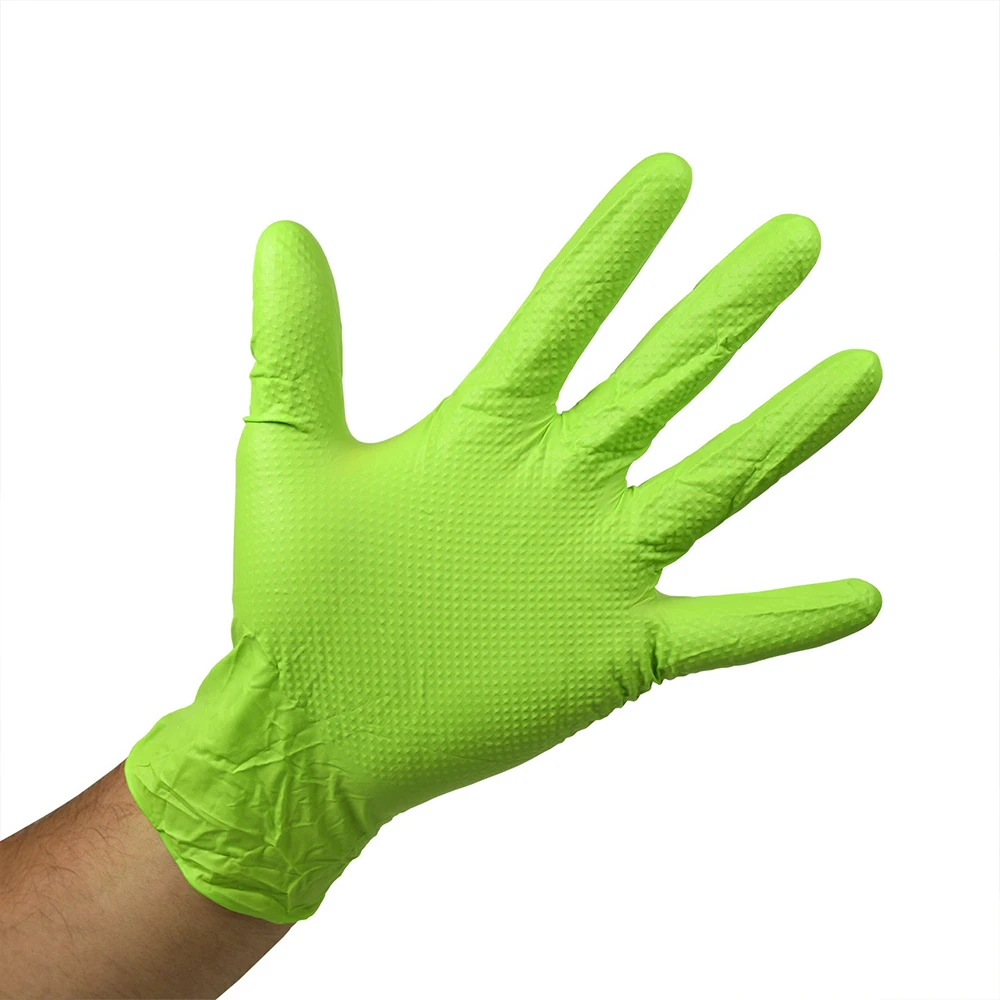 Factory direct sale great value disposable green powder free nitrile gloves