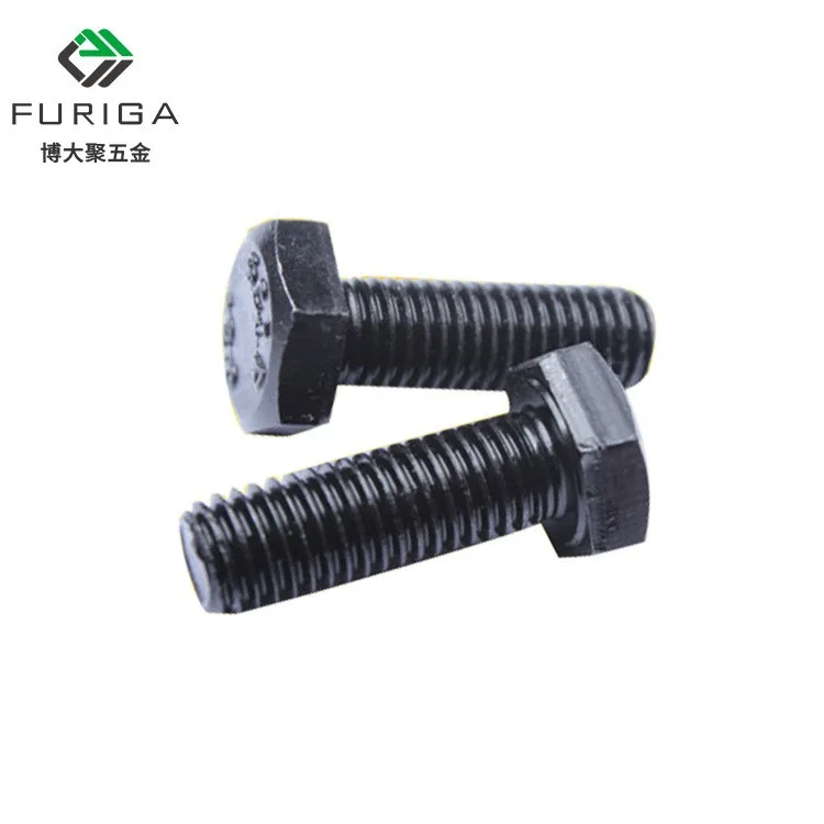 High-Strength 12.9 Grade Iron Blackened Steel External Hexagon Screw M4M5M6M30 Size Blackened Mechanical Extended Bolt
