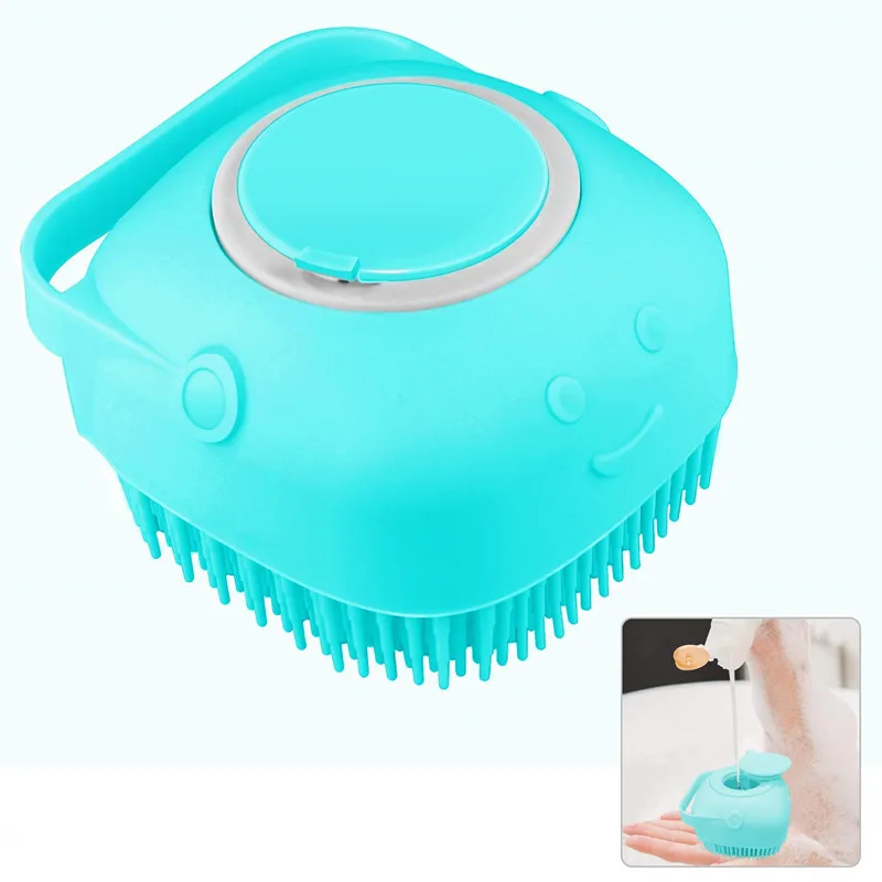 Hand Soft Silicone Body Scrubber Brush Baby Pet Dog Shower Massage Shampoo Hair Body Bath Brush
