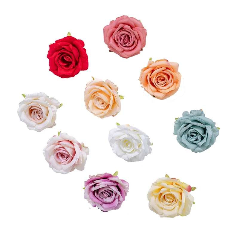 CL03001 New Design Artificial Rose Flower Head Silk Material Made By Hand New Year Arrangement For Wedding Decoration