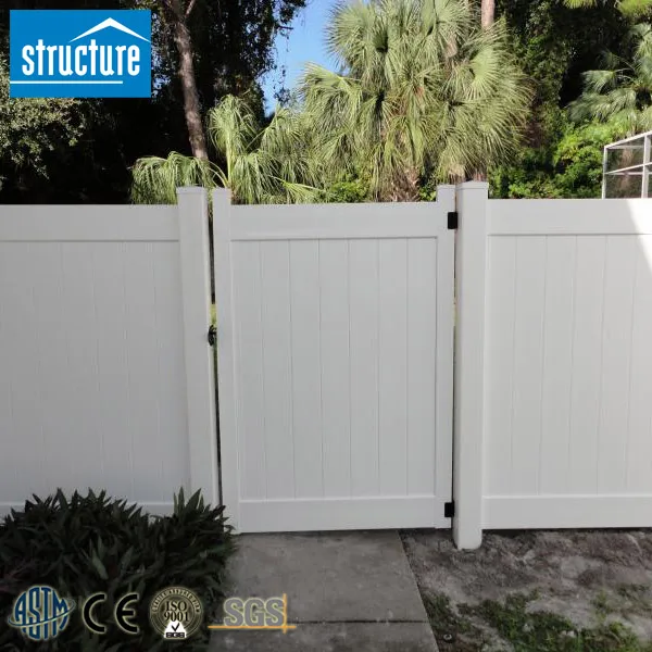 Hot sale pvc fence boards panel outdoor garden privacy fence with gate
