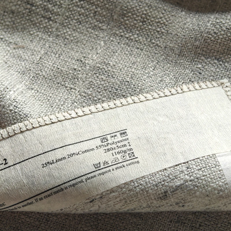 Rustic Wide Linen and Hemp Fabric with Natural Striped Bamboo Blackout Feature for Home Decor Sofas Available for Wholesale