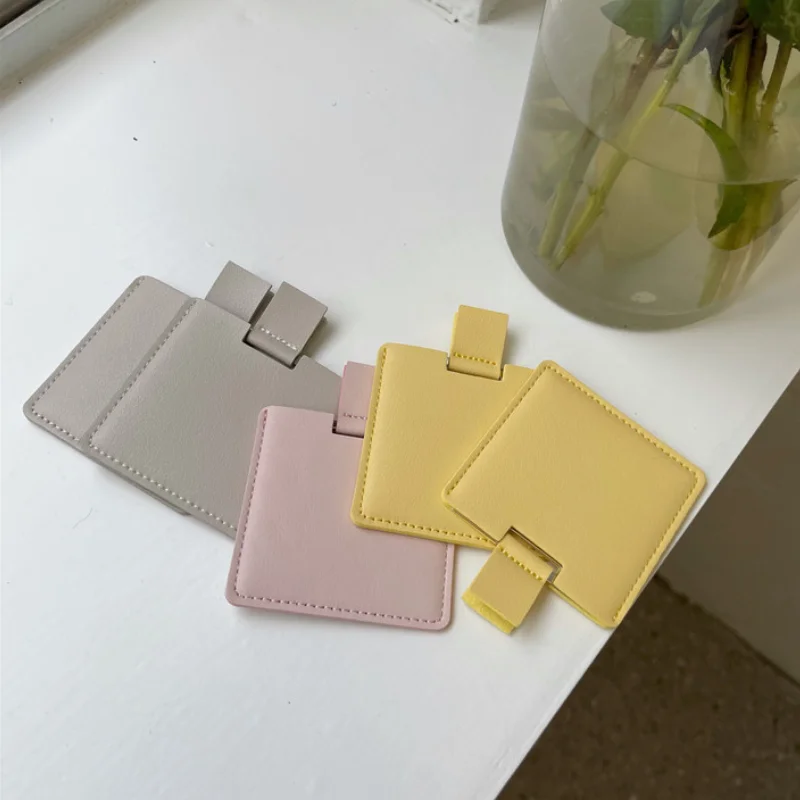 PU Leather Mirror Case Pocket Make up Mirror Pouch Personalized Cosmetic Case with Mirror Gift for Girl Friend