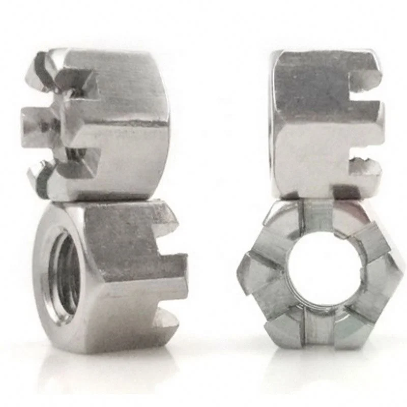 A286 18-8 Stainless Steel AISI304 316 ANSI304 316 ASTM A193 Plain Polished Round Hexagon Slotted and Castle Nut Flange Thin