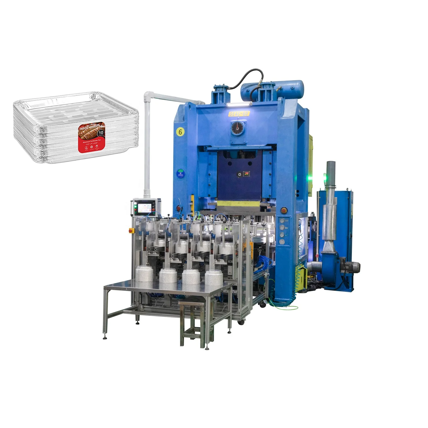80 tons aluminum foil pneumatic stamping machine high speed aluminum foil container lunch box machine with operation training