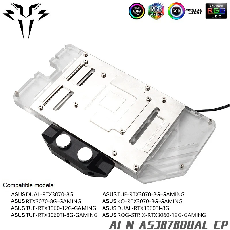 Syscooling video card AIO water cooler 240mm/360mm radiator full cover water block for ASUS RTX 3070 DUAL video card water cool
