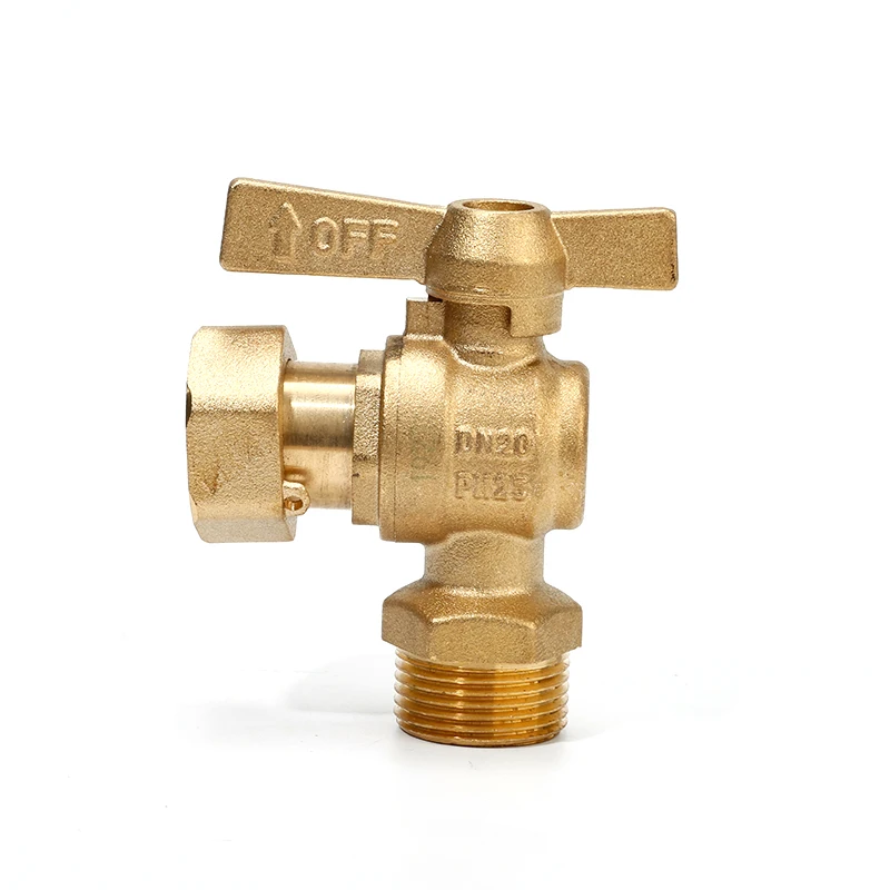 Female Male Water Meter Valve CW617N Brass Angle Water Meter Valve With Swivel Nut