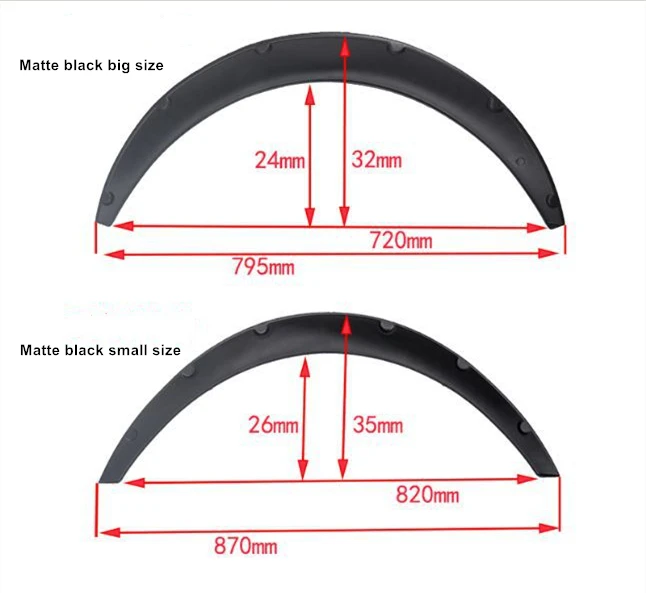 Universal Plastic Flare Eyebrow Cantoneras Protector Parafanghi Car Wheel Arch Evazari Fender Flares Universal Abs Guardabarros
