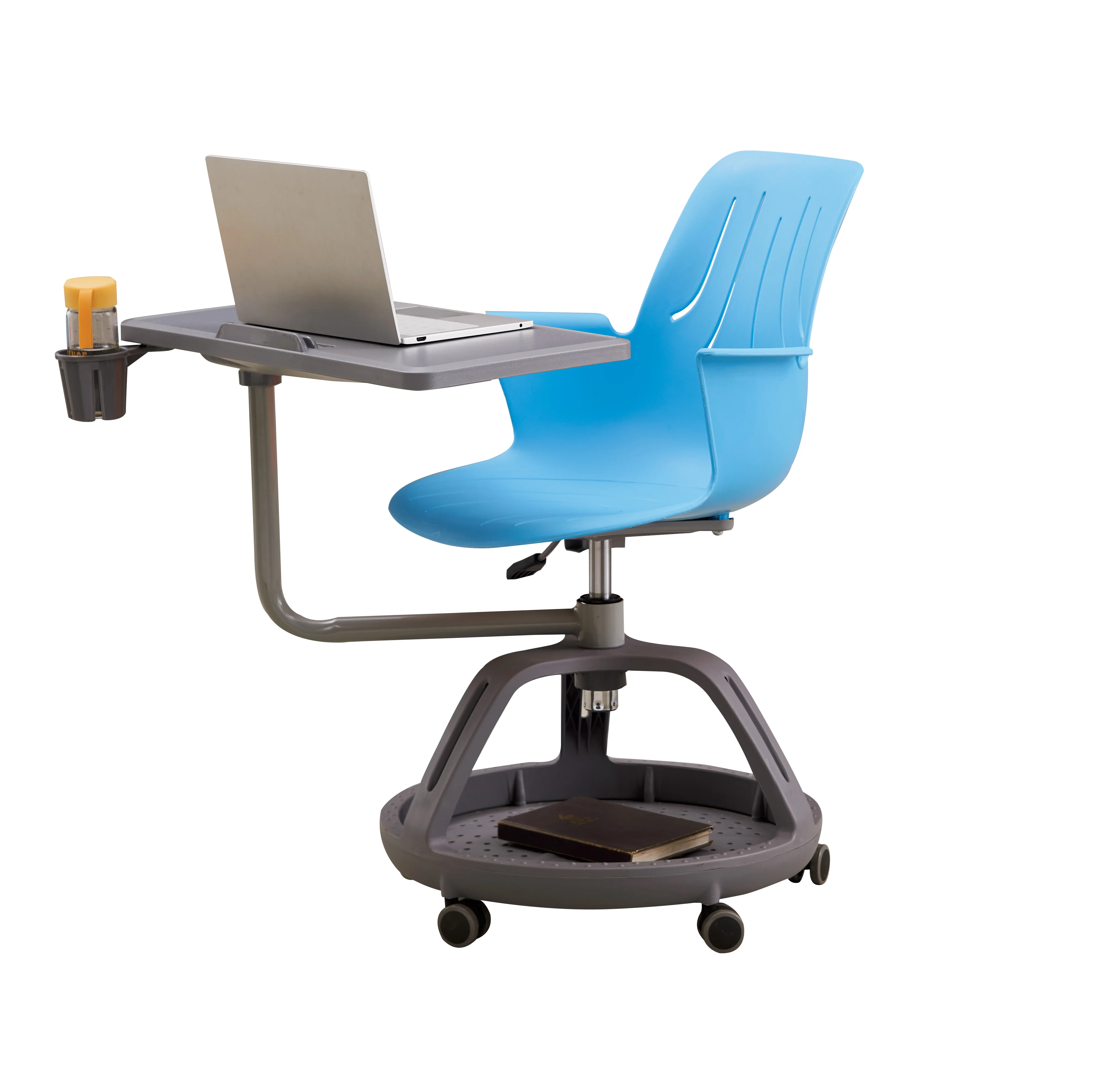 Plastic Desk Chairs Training Room Children Student Office School Chairs With Writing Pad Tablet