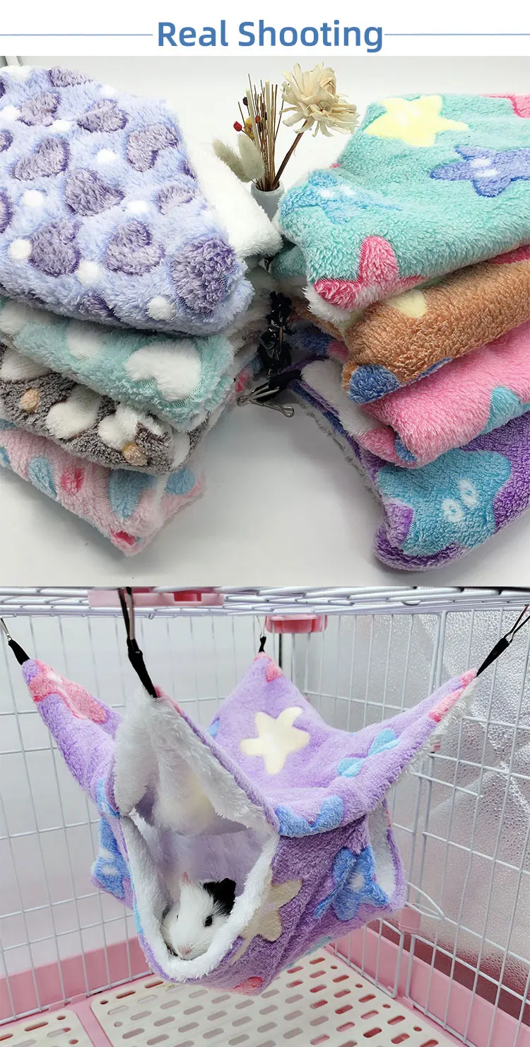 Spring Autumn Warm Bed House Cage Toys Cute Double Hammock Hamster Warm House