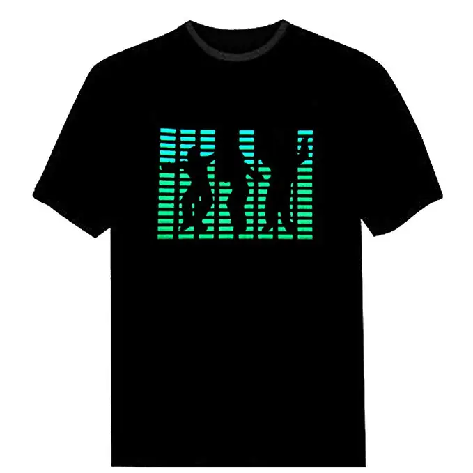 Hot Selling Panel Tshirt Party Sound Active,led Tshirts Sound Active Flashing Customizable Design for Party,Festival