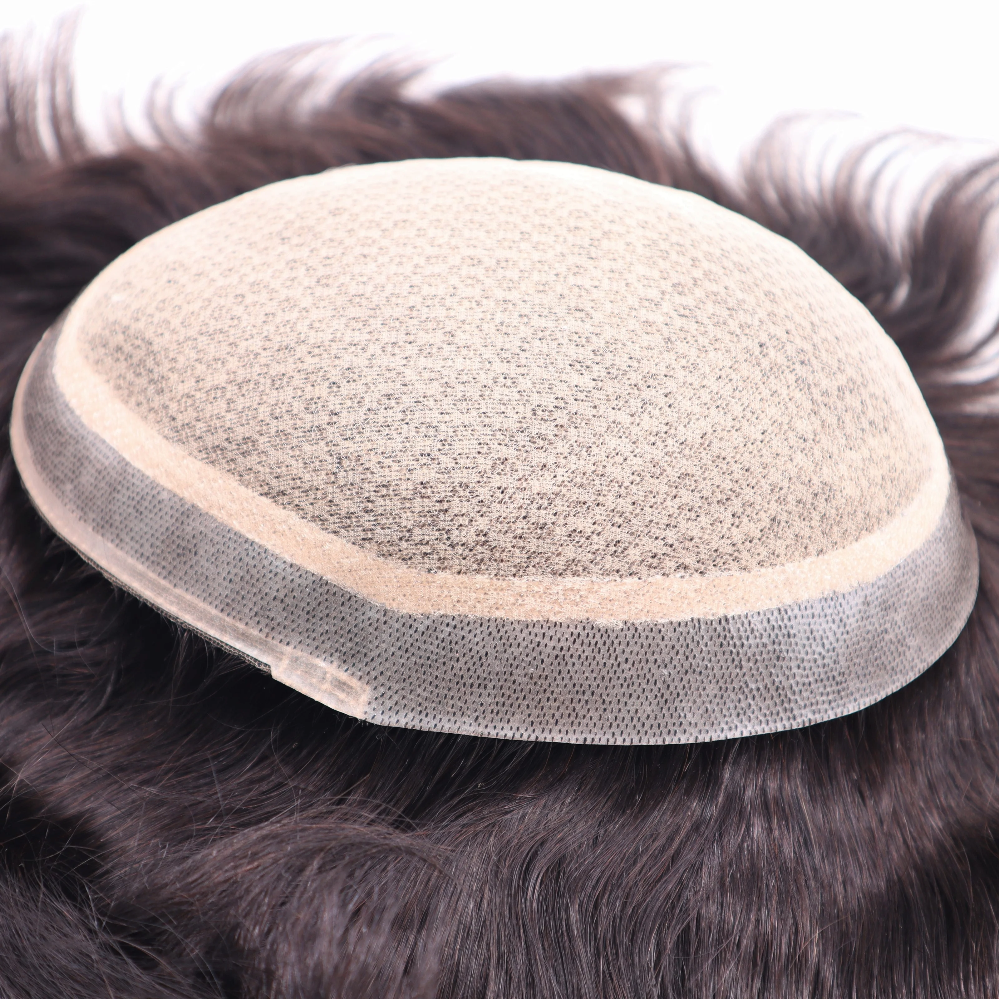 Парик Mlace 100% из человеческих волос remy, мужской парик, защитный капилар, невидимые узлы, инъекция, шелковая основа, заводская цена