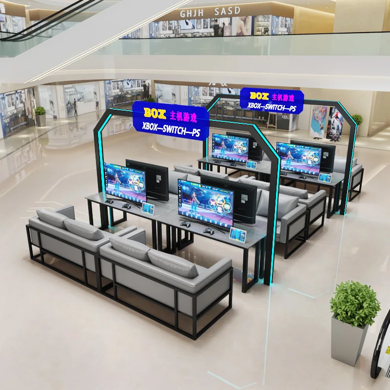 Новый дизайн оптовая продажа кабинок на заказ Современная черная коммерческая мебель для кафе и игровых площадок