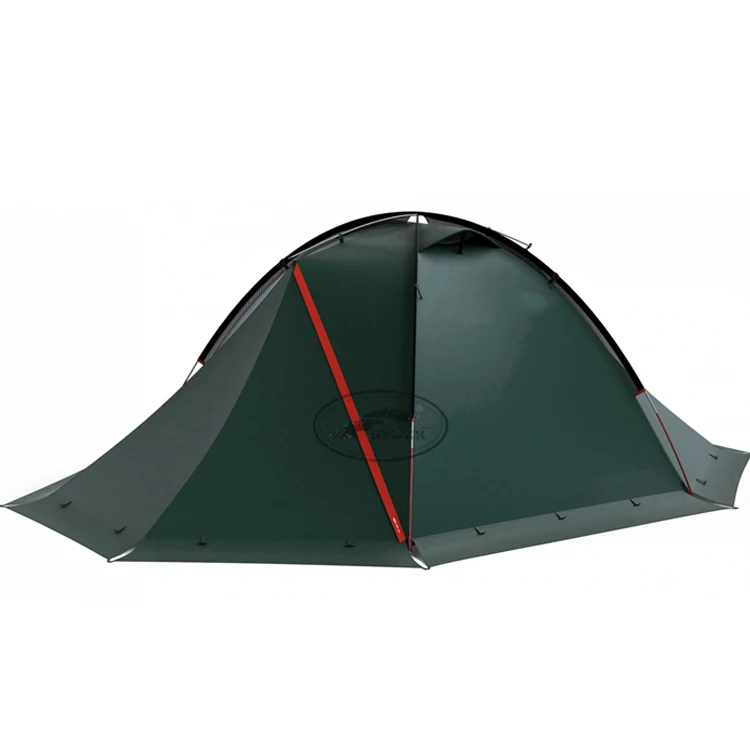 Stylish 2 Person Two Entrance Traveling Self-Standing Hexagon Dome Camping Custom Tent with Aluminum Eyebrow Pole Snow Flap