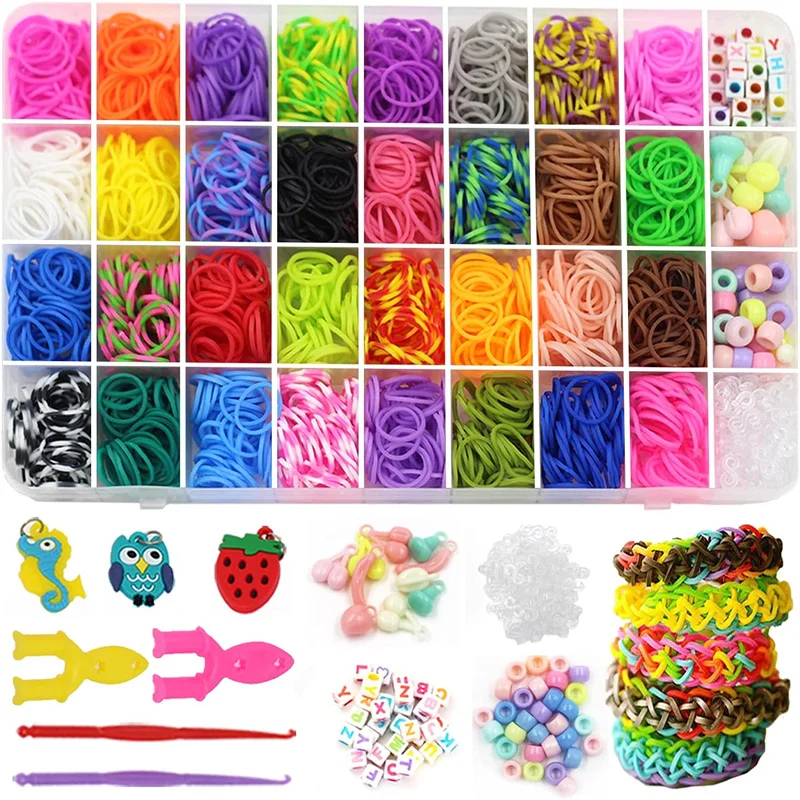 5000+ Rubber Loom Bands Starter Kit 40 Colors Loom Bands Kit For Diy  Making Craft Kits Gift For Kids