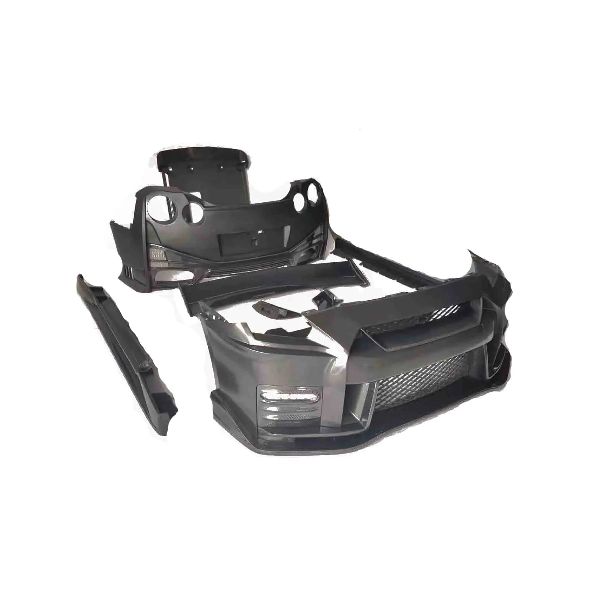Nismo style half carbon fiber body kit for GTR R35 bumpers fenders side skirts wing