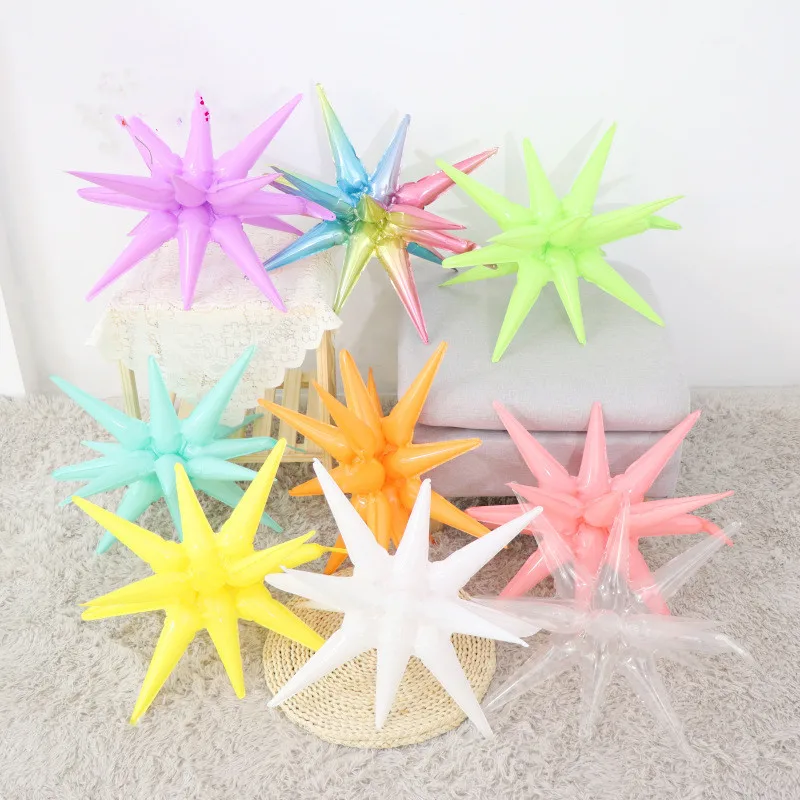 Star Balloons pastel Explosion 12 Point Starburst Foil Cone Balloons for Christmas Birthday New Year Backdrop