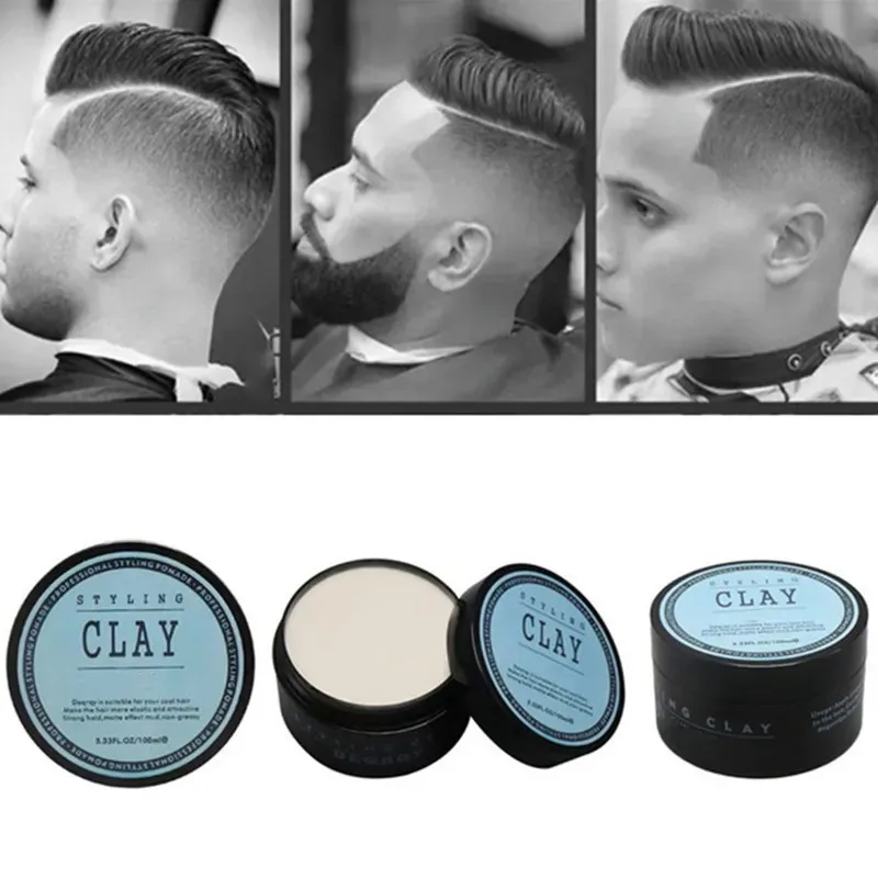 Mens Matt Finish Strong Hold Thickened Modern Hair Styling Clay Oil Base Hair Styling Mud Cream Wax