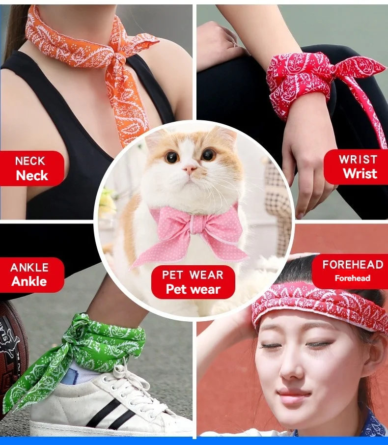 On Stock Neck Wrap Cooling Bandana Ice Cooling Scarf outdoor Sports Headband Towel Wristband Sun Protection Scarf