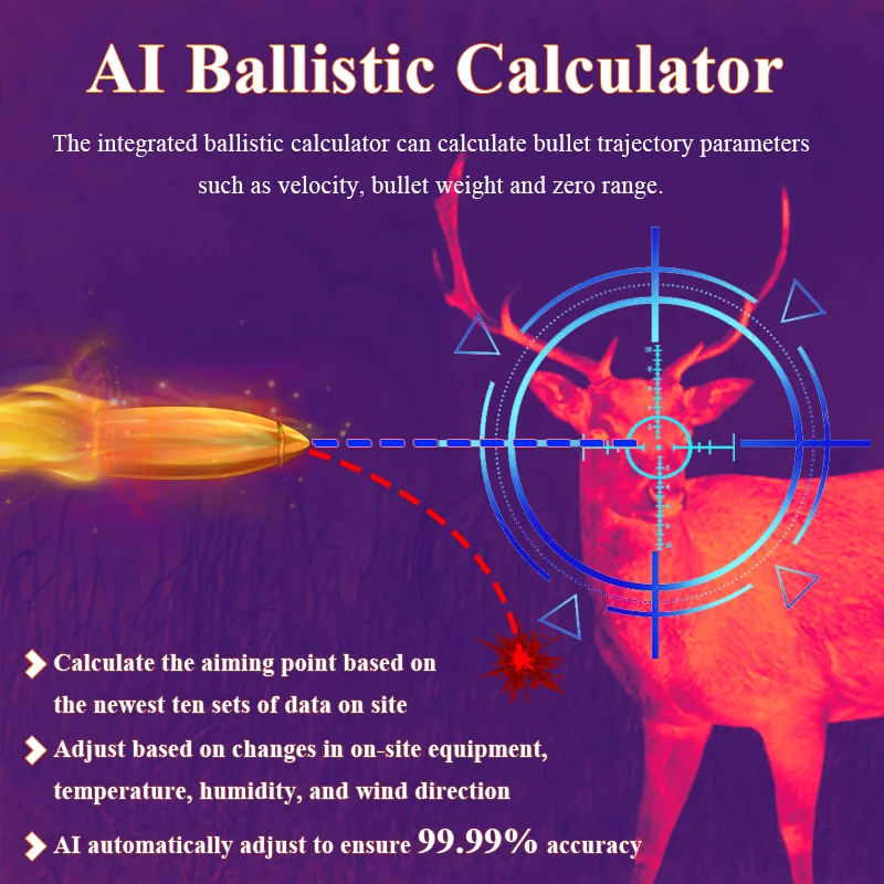 OEM\ODM Digital Thermal Night Vision Rechargeable Battery Laser Range Finder & Ballistics Calculator