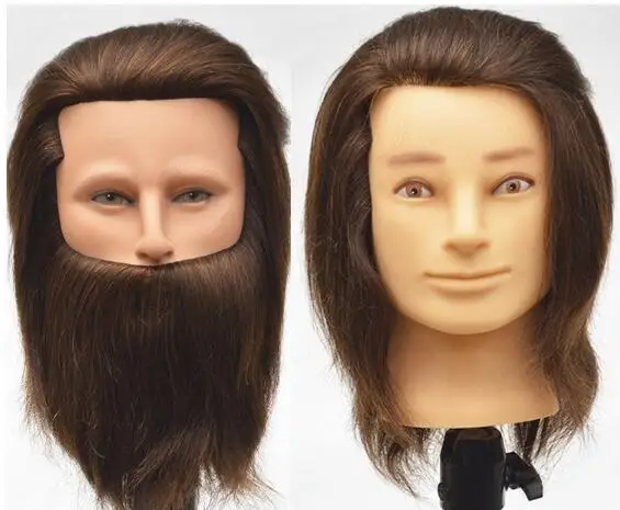 stock Real Human Hair Men Hairdressing Training Head  Cutting Practice Head for Salon Male  Human Hair