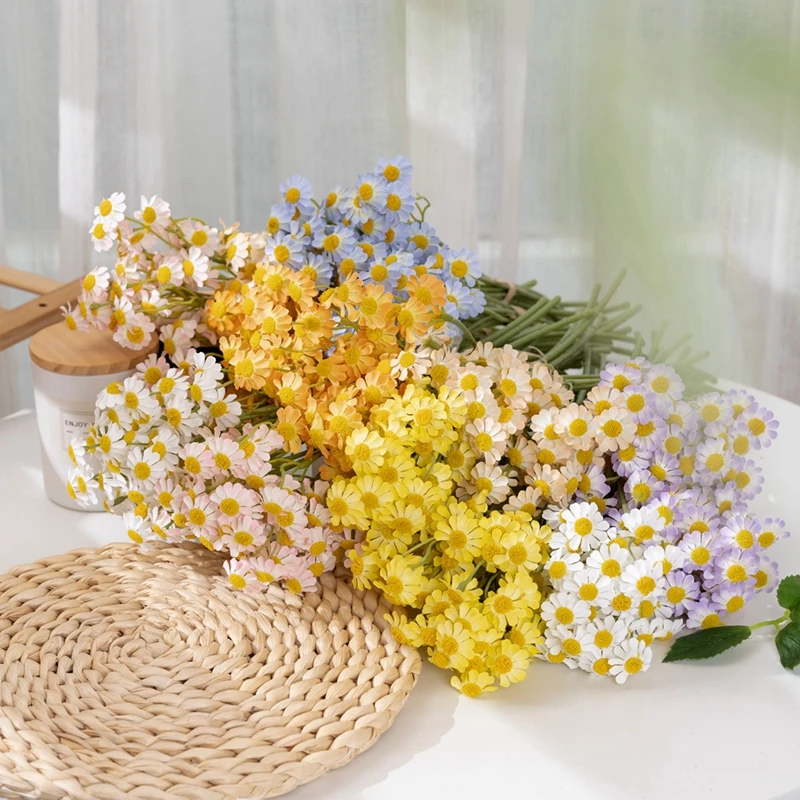 MW66002 Daisy Artificial Flowers Bulk Simulation Chamomile Silk Cosmos Flower for DIY Wedding Bouquet Home Decor