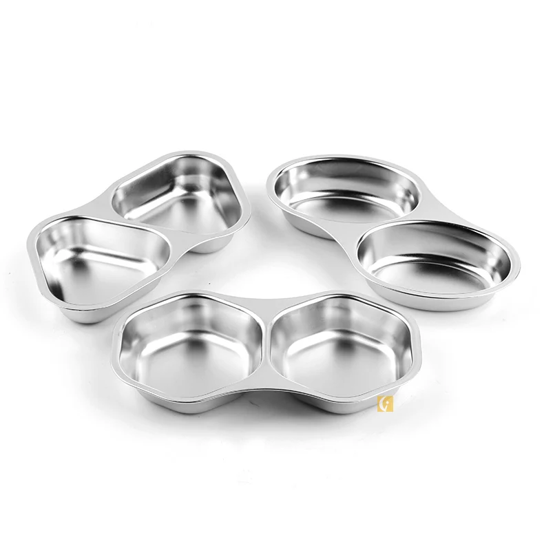 Wholesale stainless steel sauce plate barbecue tableware