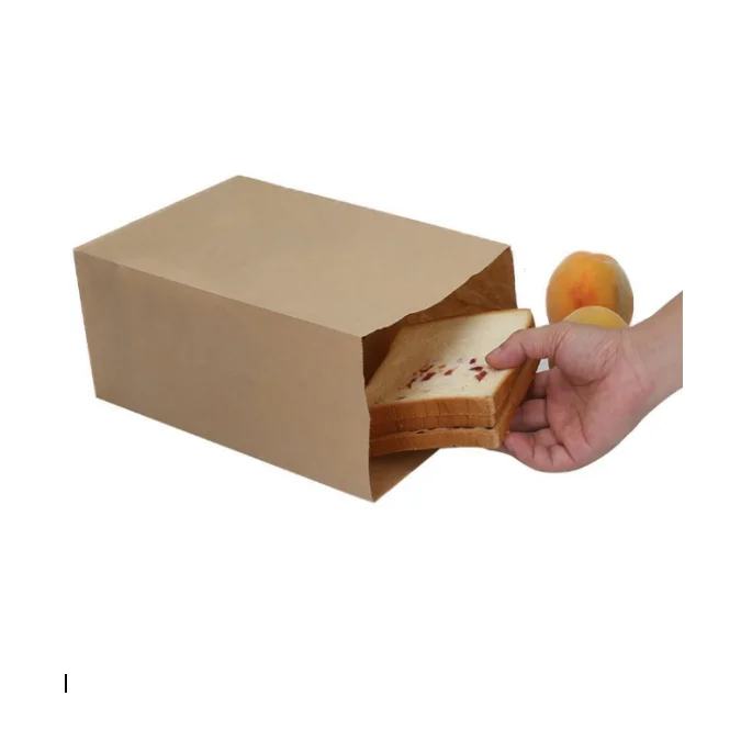 Custom Eco-friendly Kraft Handmade Wax bread  Paper Bag Without Handle