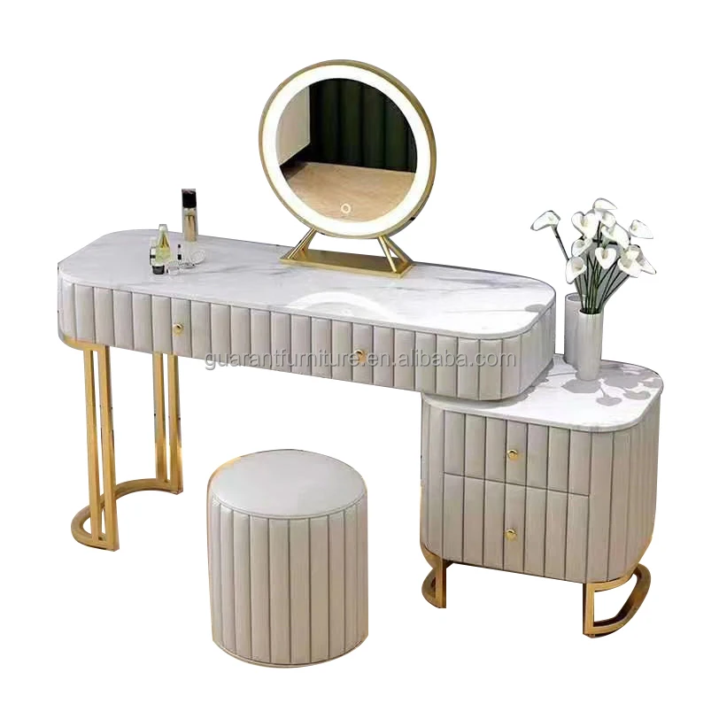 modern luxury dressing table with mirror marble dressing table for make up