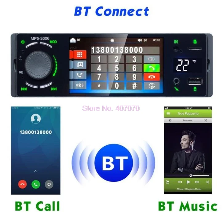 Универсальный автомобильный радиоприемник 4,1 дюйма, 1 din, Авторадио, стерео, мультимедиа, MP3, DVD, автомобильный MP5-плеер с BT, громкой связью, AUX, USB, TF, FM, RDS