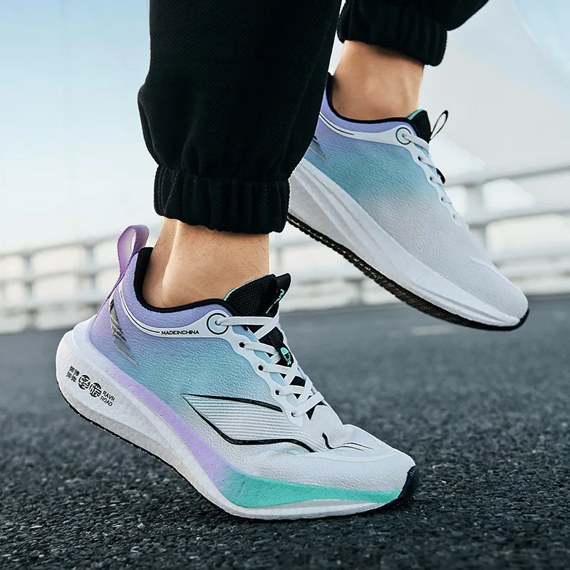 Wholesale Ultra Light Running Shoes New Rotating Button Lace Free Sports Shoes Breathable And Shock Absorbing Running Shoes