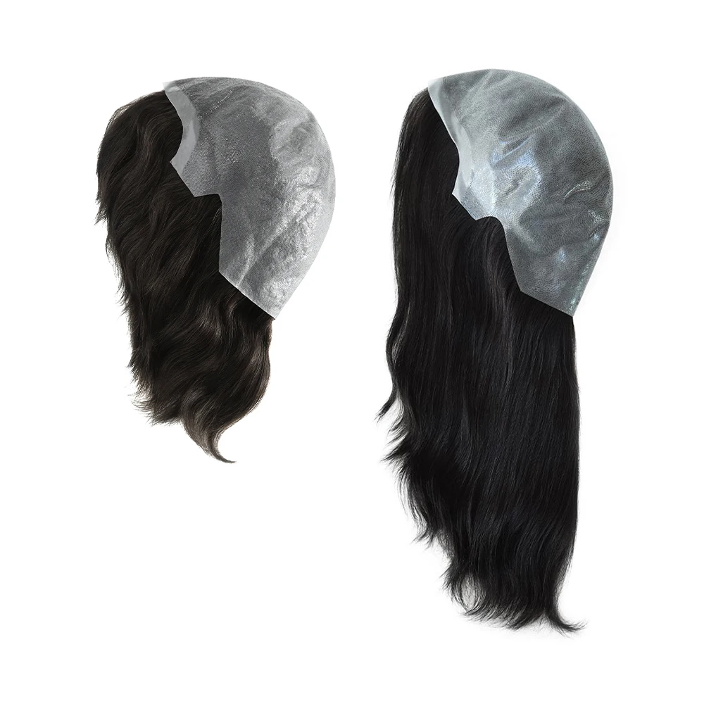 6 inches 14 Inches Natural Straight Full Cap Wig for Women Thin Skin Head Wigs Caps Real Human Hair