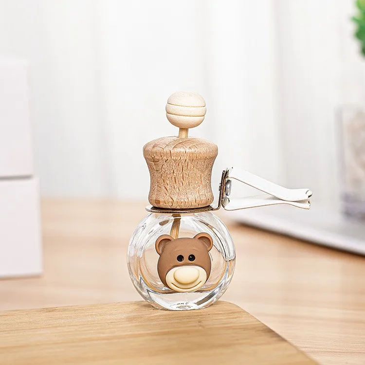 Hot sale clear 10ml portable small device car perfume glass bottle Auto Fragrance Aromatherapy Diffuser