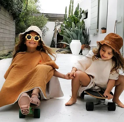 Highly absorbent and super soft bamboo organic cotton baby toddler hooded towel poncho