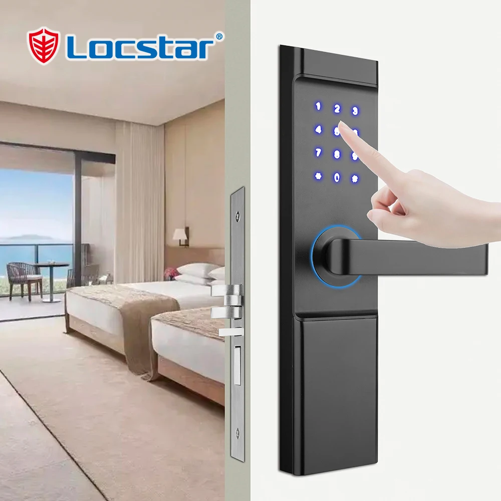 Wifi Security Password Fechadura Serrure Intelligent Electric Finger Print  Handle Digital Fingerprint Door Smart Hotel Locks