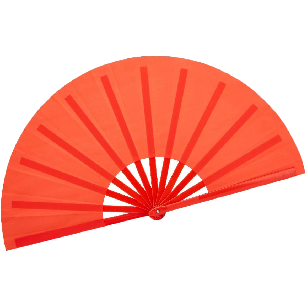 BSBH 13inch Red Dance Folding Hand Fan Large Chinese Kung Fu Tai Chi Plastic-Nylon Hand Held Fans Chinese Style Red Dance