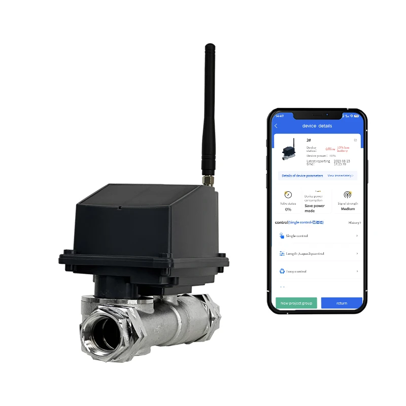 Solar Power 4G/LoRa Smart Drip Irrigation Ball Valve Solenoid Valve With Motor Control For Orchard Farm Drip System