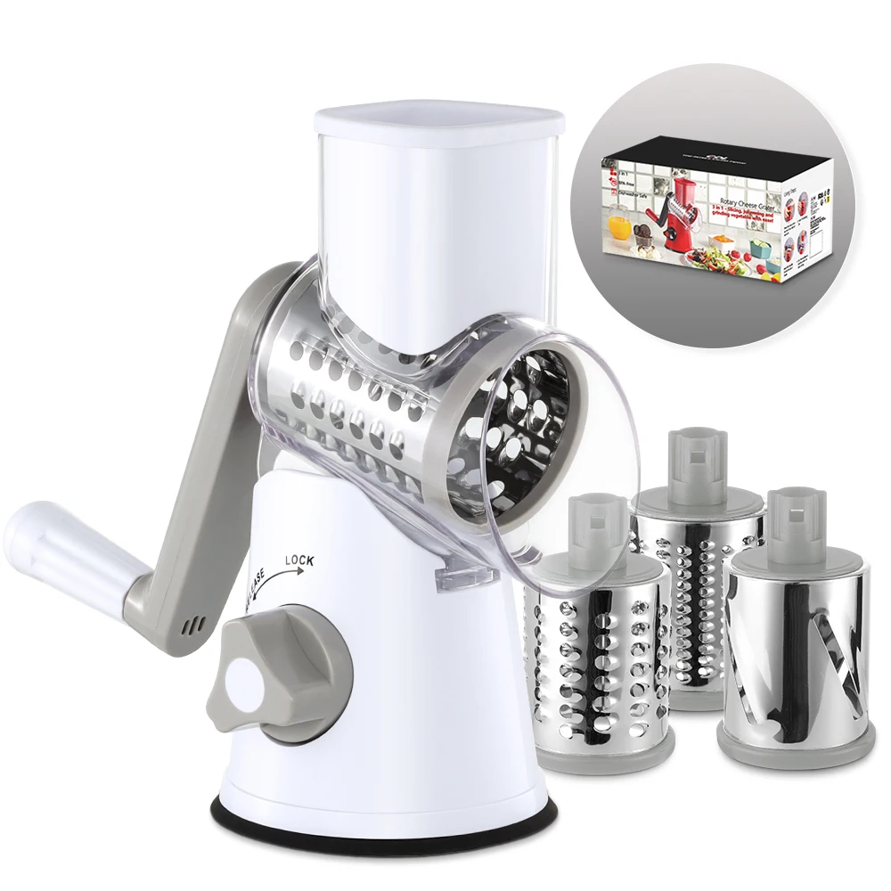 Multi Propose Manual Potato Grater Machine Rotary Vegetable Cheese Nut Grater Hand Grater for Kitchen Fruit & Vegetable Tools