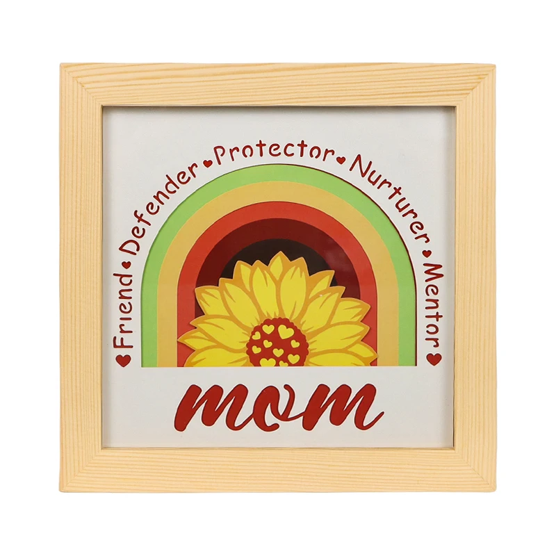 Wholesale Customized Eco Friendly 3D Shadow Box Frame Night Light  Wood Shadow Box