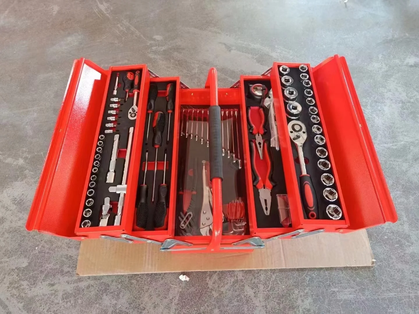 OEM Portable Steel Tool Box Popular 5 Tray Metal Toolbox Engineering Tool Storage Box/Case