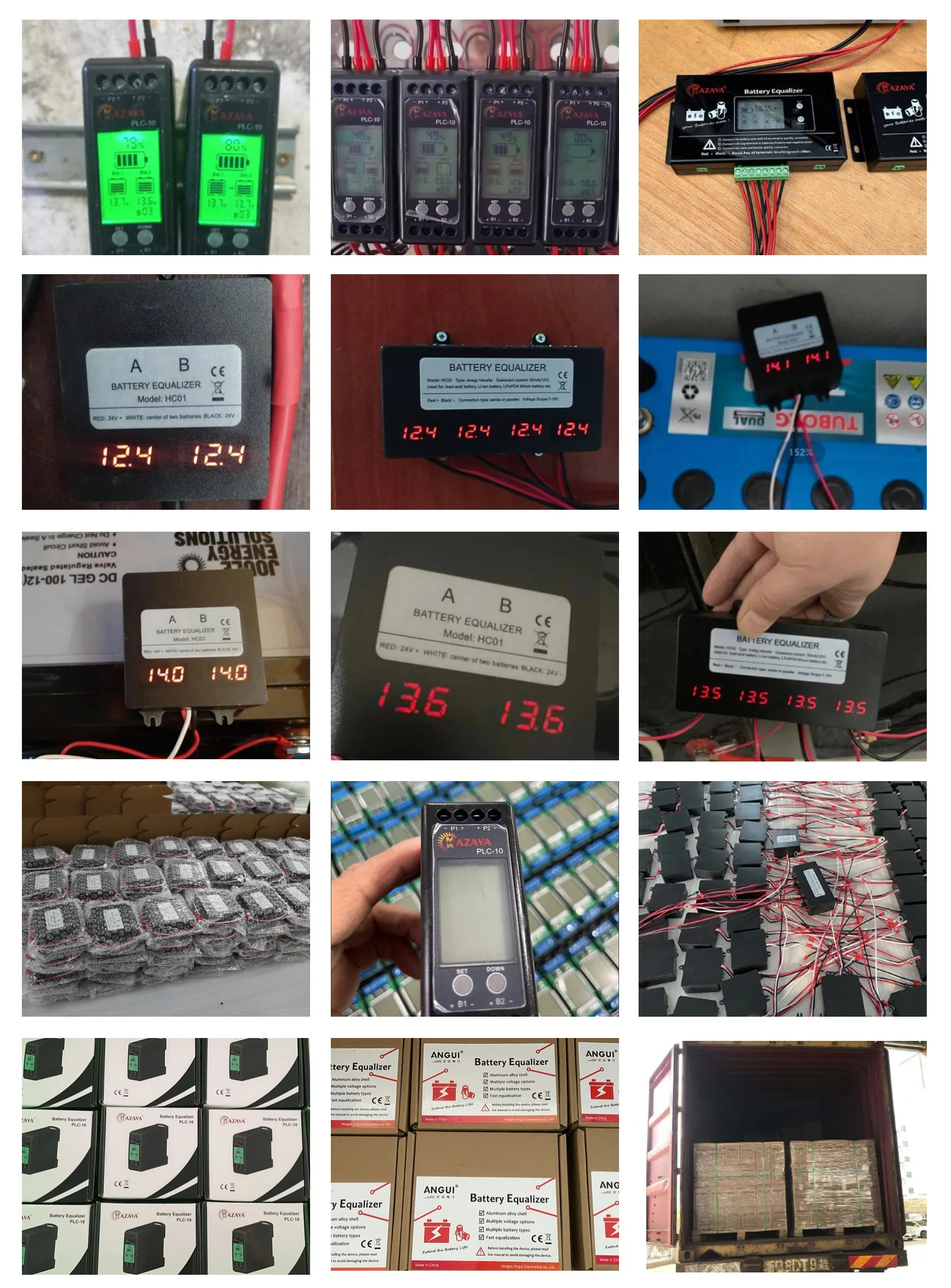 ANGUI HC02 Battery Equalizer 4 x12V Batteries 10A Current Active Voltage Balancer Li li-ion Lead Acid Touch Switch LED Display