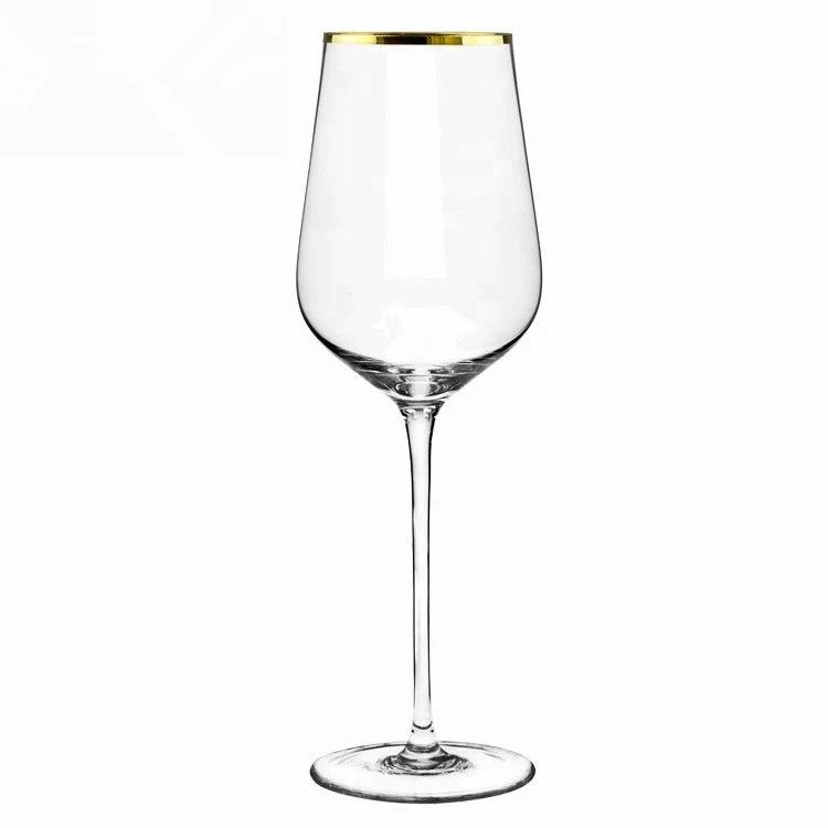 Wholesale antique gold rim champagne wine  glass goblet for wedding