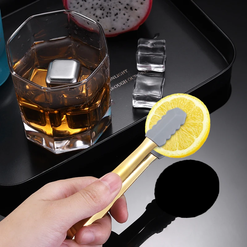 Wedding Party Sweet Candy Food Clip Cube Sugar Tongs Stainless Steel Ice Tongs With Silicone Tip