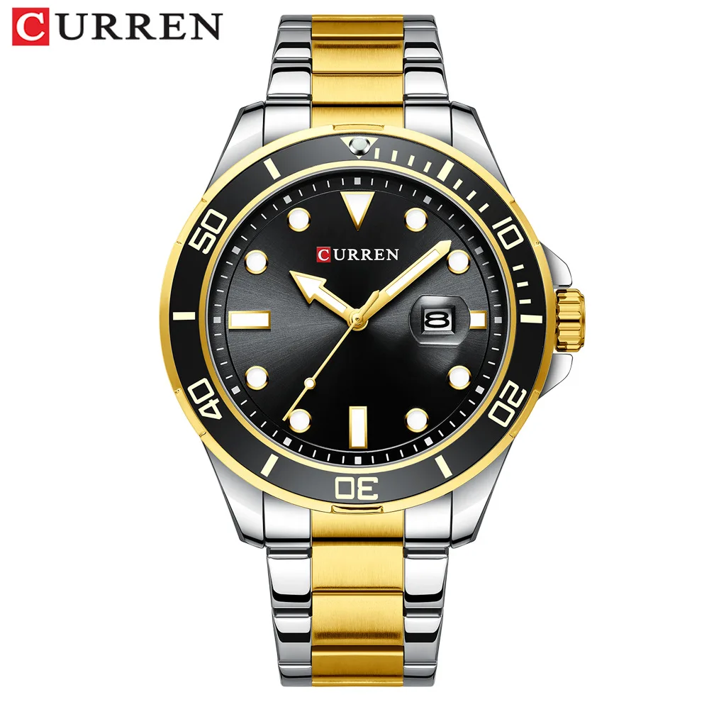 Fashion CURREN 8388 Waterproof Stainless Steel Strap Business Leisure Quartz Watch For Men